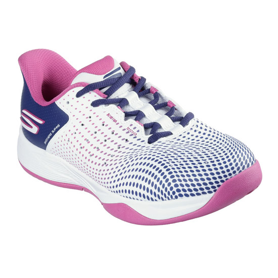Skechers Relaxed Fit Slip Ins: Viper Womens Court Shoes (White/Navy/Pink)