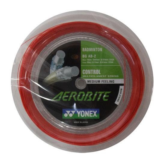 Yonex AeroBite Hybrid Badminton String (200m Reel) Red-White